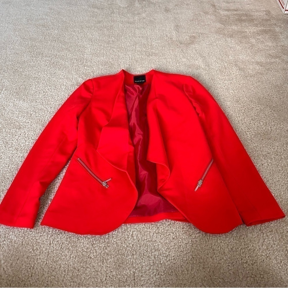 Red Women's Open-Front Blazer Jacket